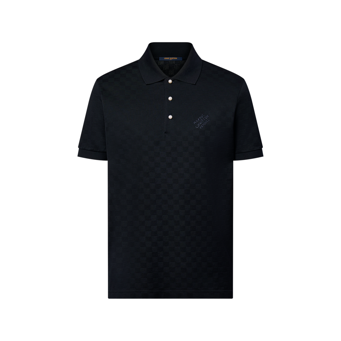 Camisa Polo Xadrez Damier em Piqué de Algodão - Para Ele | LOUIS